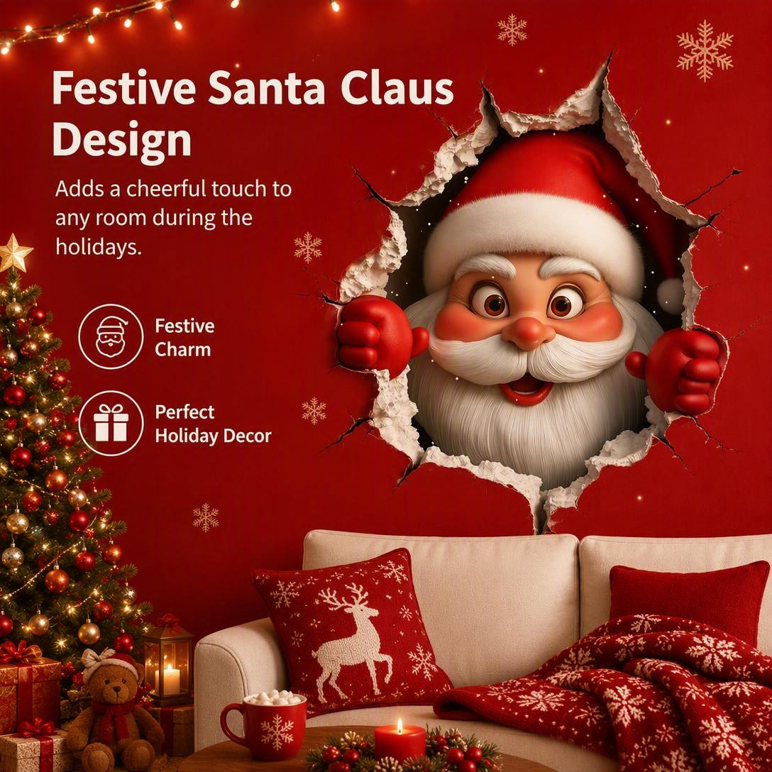 Creative Santa Claus Living Room Background Wall Decoration Stickers