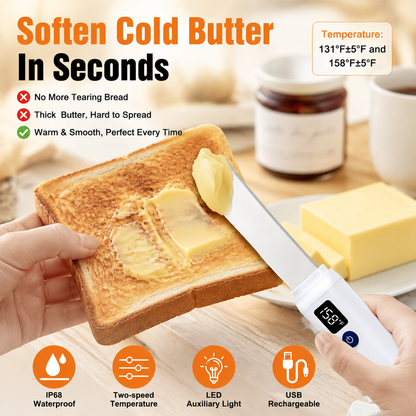 Rechargeable heated butter knife