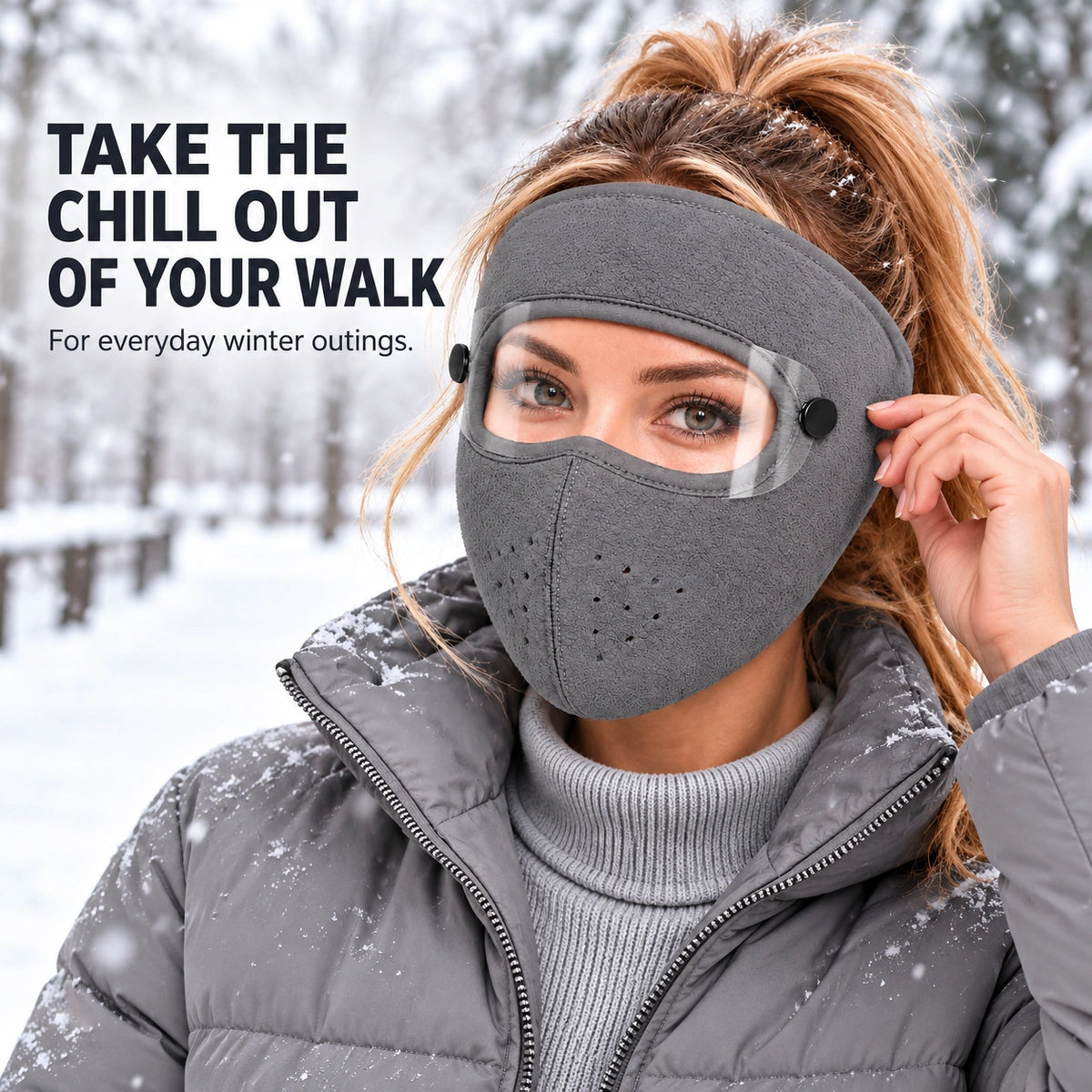 🧣Winter Fleece Face Mask (2-Pack, with Detachable Goggles)