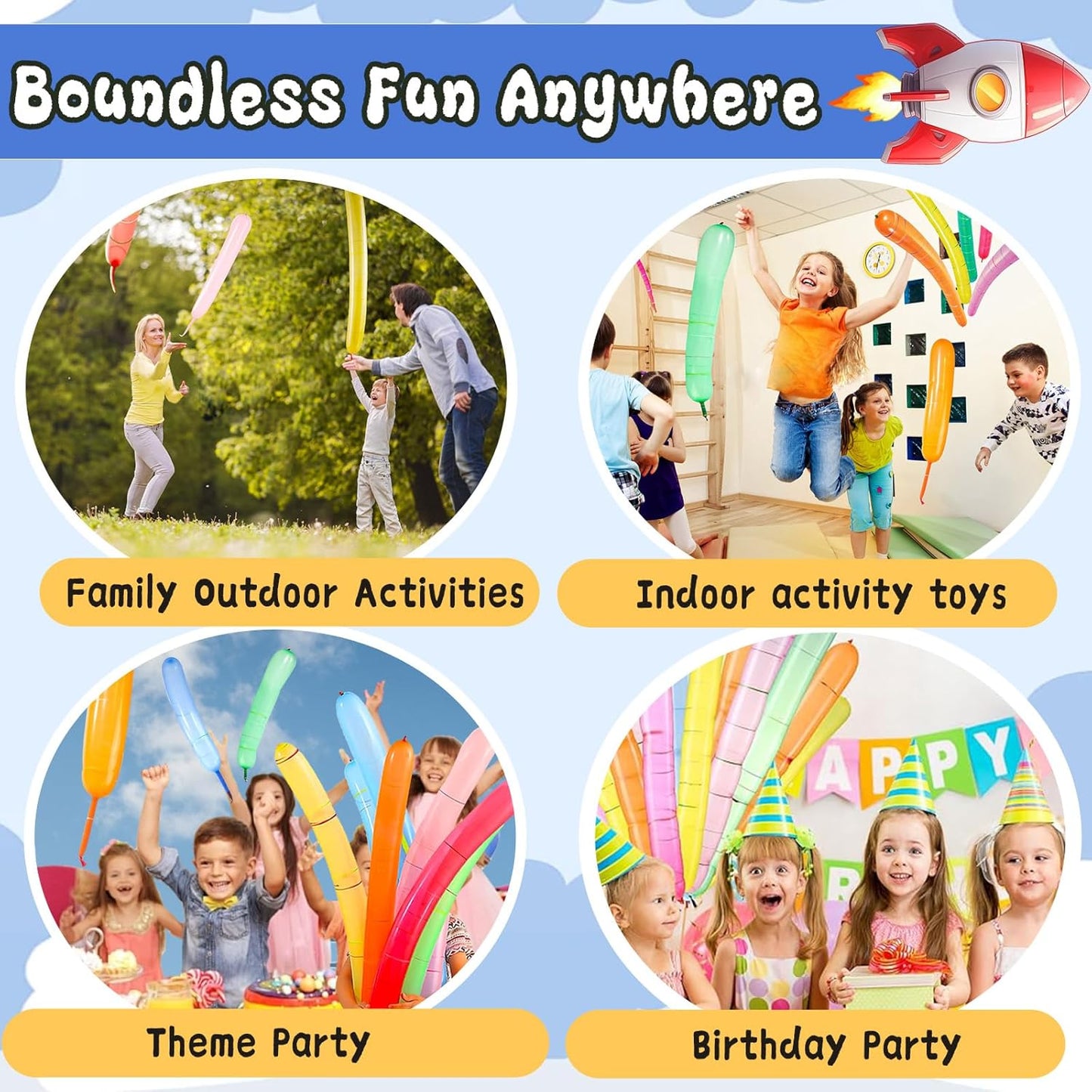 🎈50 sets of rocket balloon kits