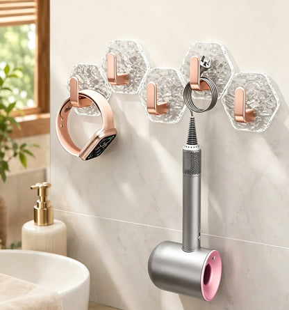 Self-Adhesive Hexagonal Ripple Wall Hooks(10Pcs)