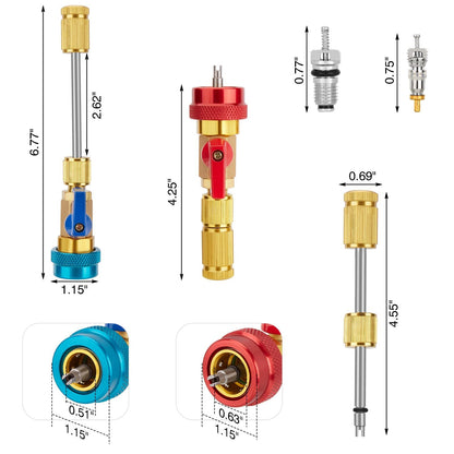 R134A High & Low Pressure AC Valve Core Remover Installer Kit