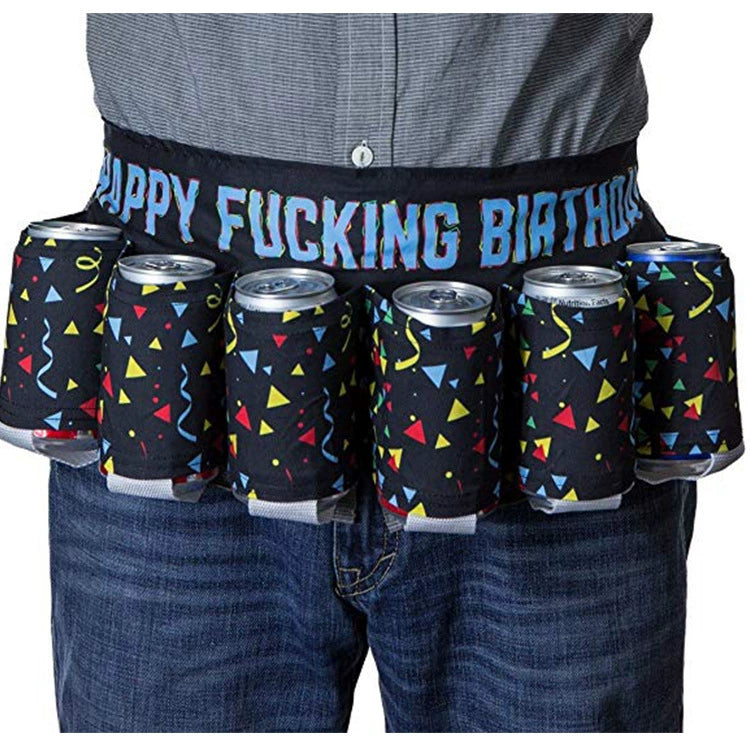 🍺 Patriotic Funny Beer Belt, Adjustable Beverage Holder