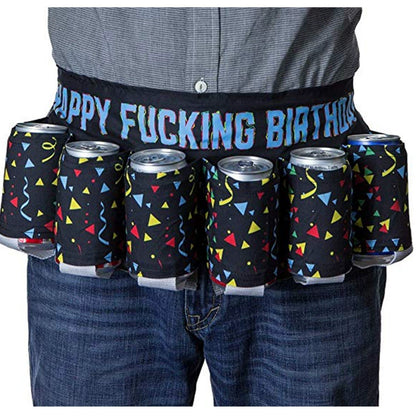 🍺 Patriotic Funny Beer Belt, Adjustable Beverage Holder