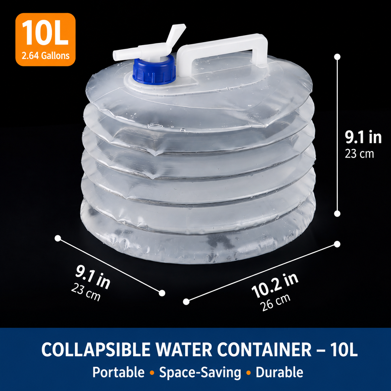 ⛺Foldable outdoor vehicle water container