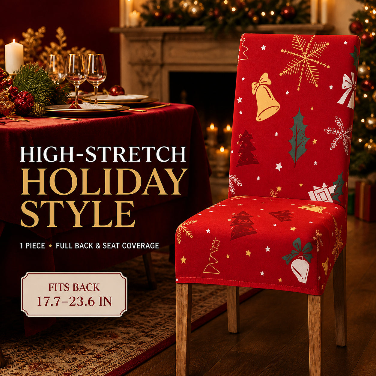 ✨ Transform Your Dining Room in Seconds! 🎄 Ultra-Stretch Christmas Chair Covers 🪑🔥