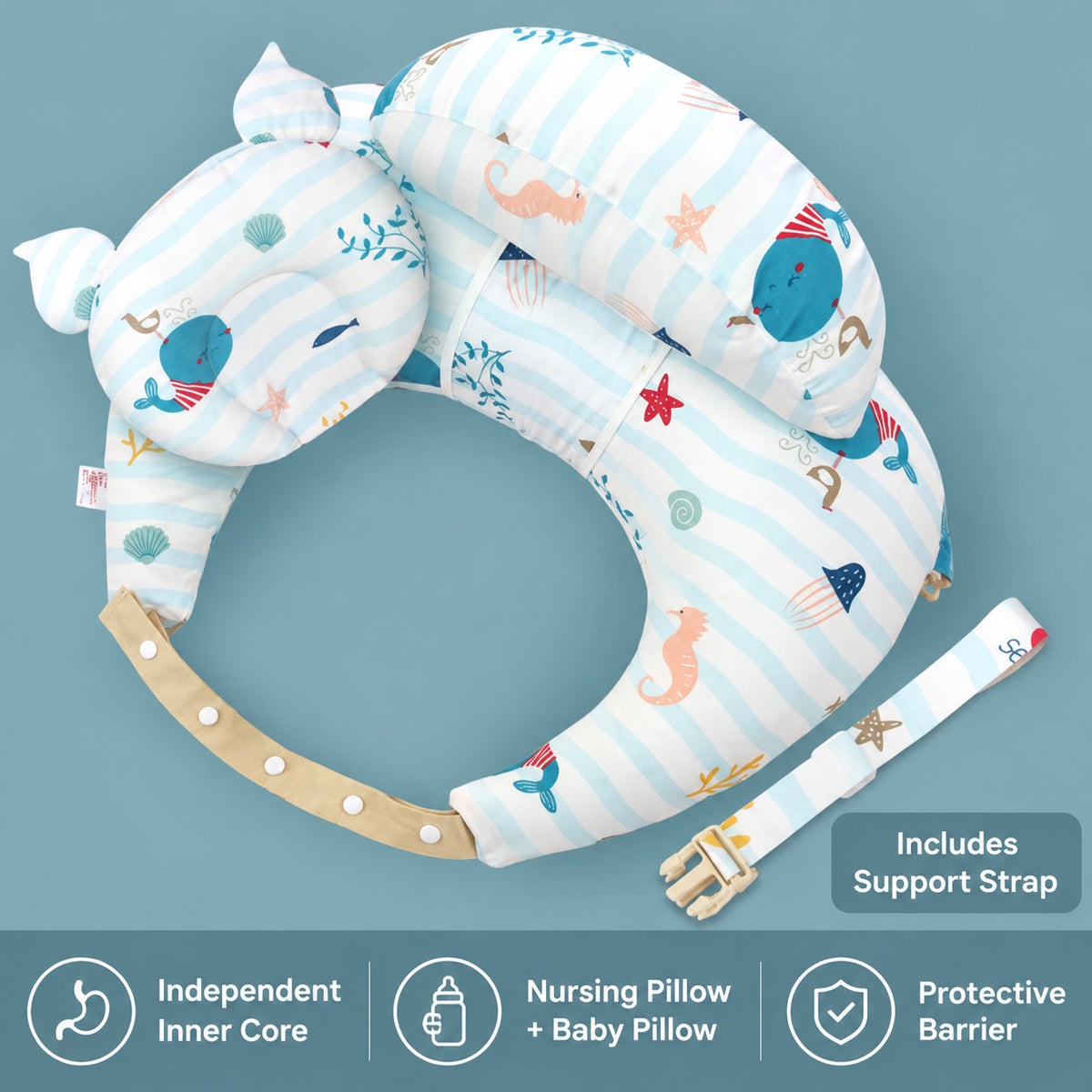 Wearable Nursing Pillow | Ergonomic Feeding Cushion with Adjustable Strap