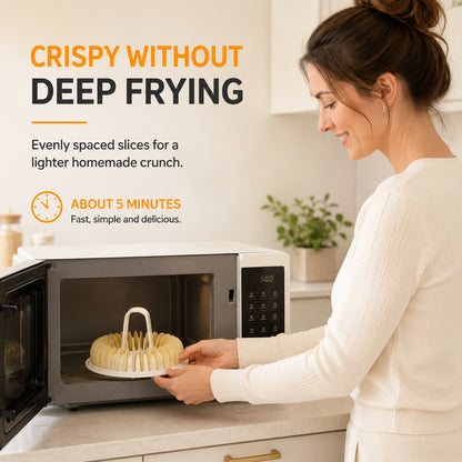🥔 Crispy Chips in Just 5 Minutes — Zero Oil Required! DIY Microwave Potato Chip Maker Set 🍟✨