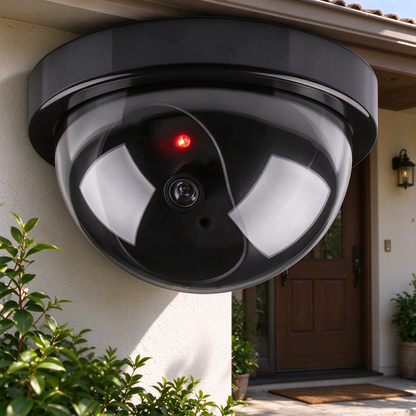 Fake Dome Security Camera with Red LED