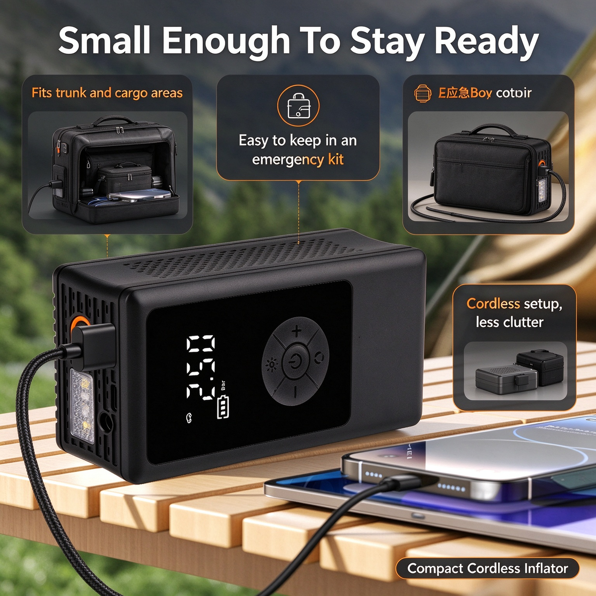 🚗💨Portable tire inflator – keep your tires inflated anytime