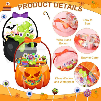 🎃 Halloween Goodie Bags with Handles | Clear Candy & Treat Bags 👻🍬