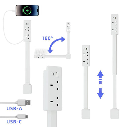 Adjustable Outlet Extender with USB Ports – Bring Hidden Wall Outlets Within Easy Reach 🔌