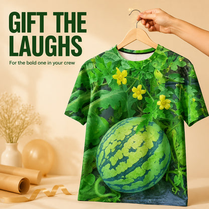 🍉Fun 3D Printed Watermelon Belly T-Shirt – Novel Summer Pattern T-Shirt