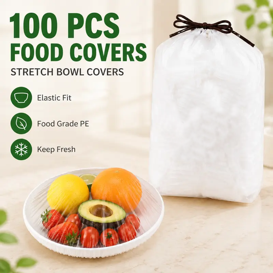 🥗100 PCS Disposable Elastic Food Covers