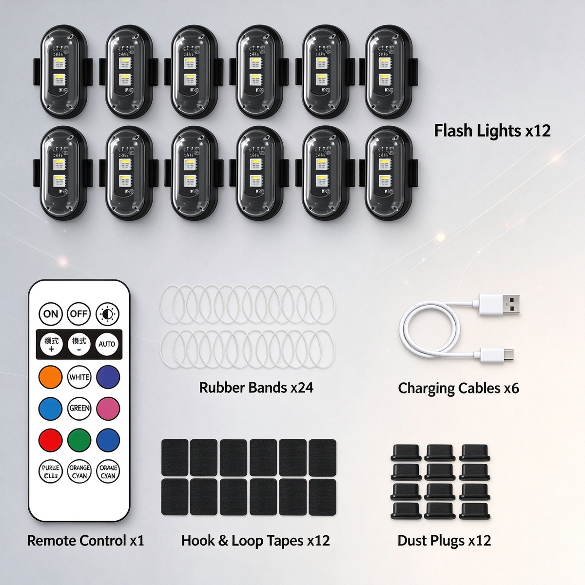 Multifunctional RGB LED Wireless Remote-Controlled Flashing Warning Light