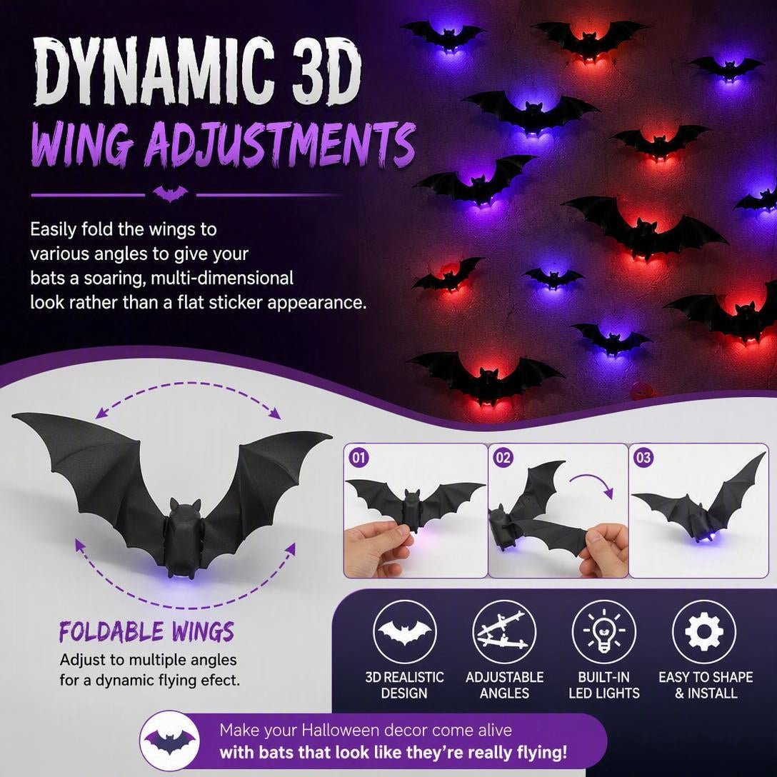 🦇💡3D Bat Light LED Decoration