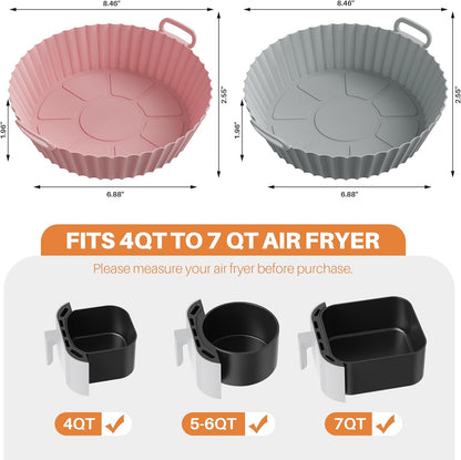 🍟 No More Scrubbing Your Air Fryer! 6-Piece Non-Stick Reusable Silicone Liners Set 🧽✨