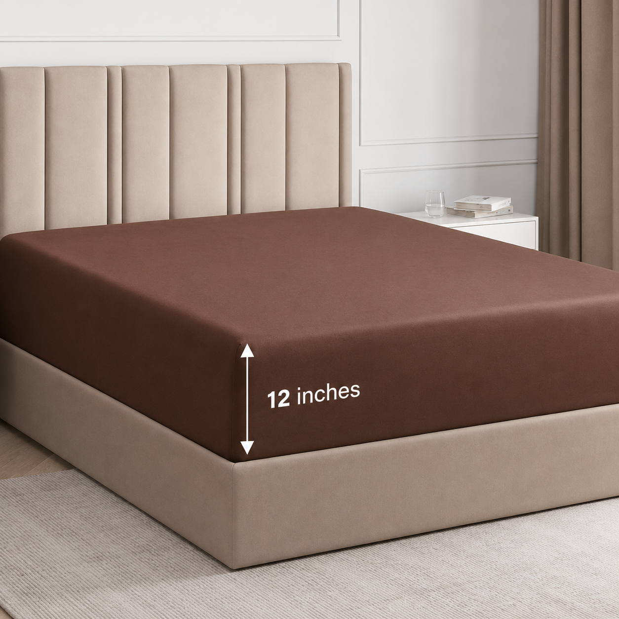 🛏️100% Egyptian cotton fitted sheet (fits 12-inch mattresses)