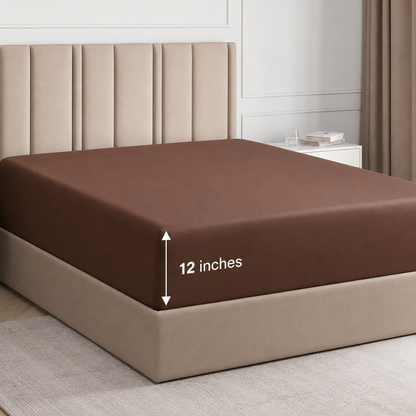 🛏️100% Egyptian cotton fitted sheet (fits 12-inch mattresses)