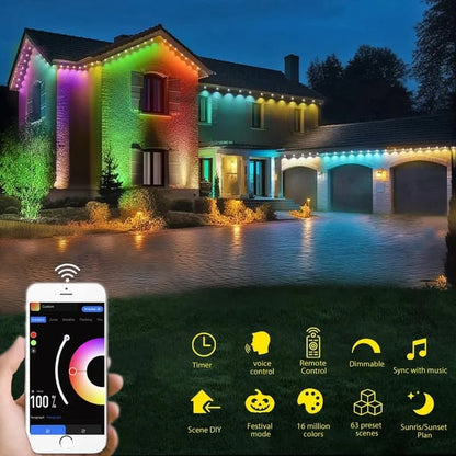 ✨ Permanent Rainbow Outdoor LED Lights – App Controlled & Year-Round Ready 🏡