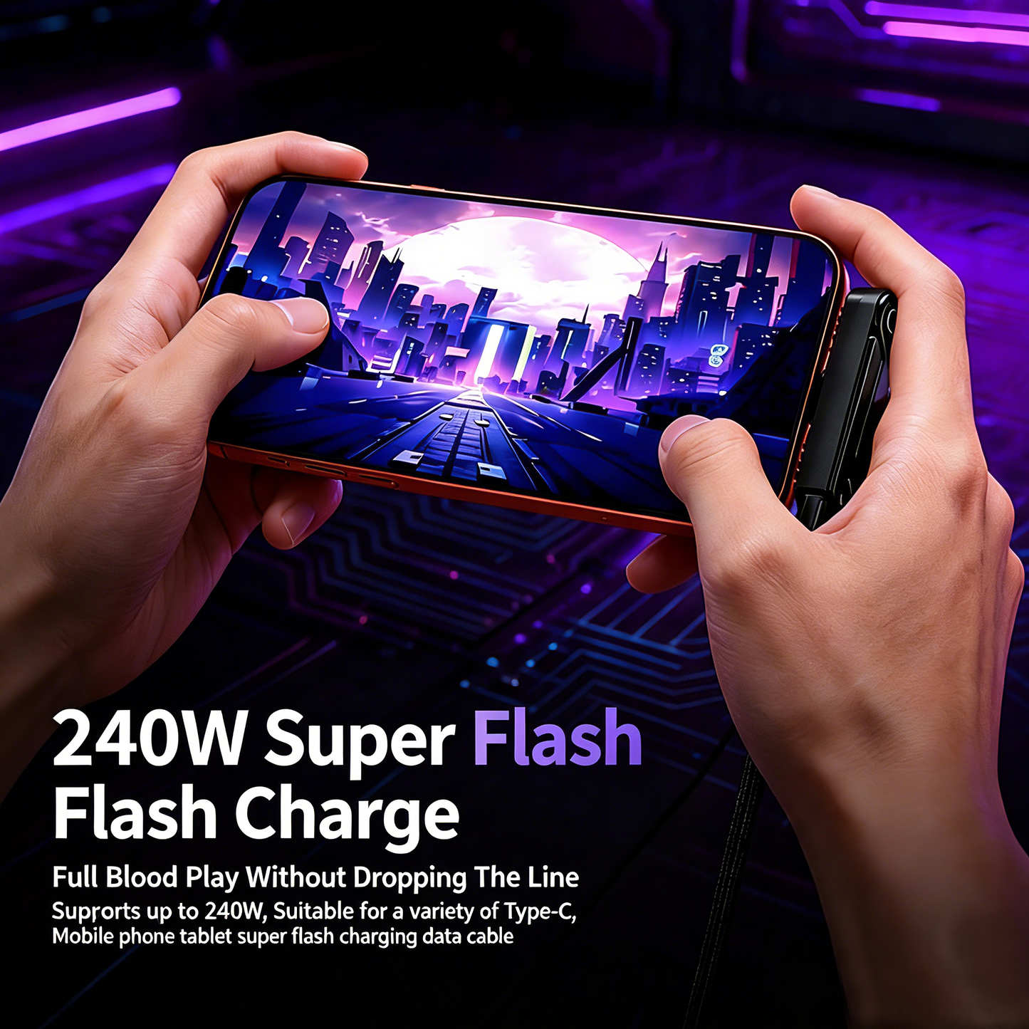 ⚡240W Phone Stand Multi-Function Fast Charging Data Cable