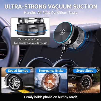 🚗Car Center Console Suction Cup Phone Holder - USB-C Car Charger