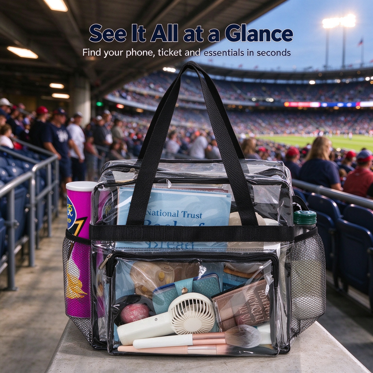 👛Transparent large capacity handbag