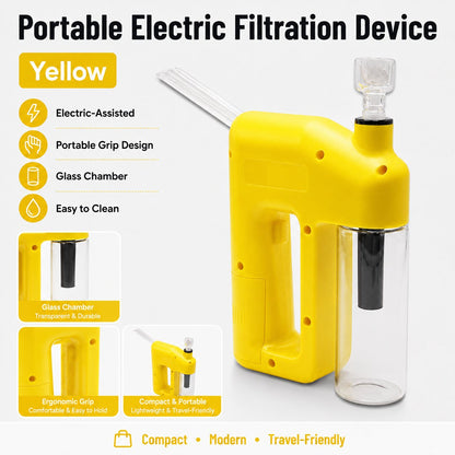 Portable Handheld Electric Filtration Device – Compact Glass Chamber, Electric‑Assisted & Easy‑to‑Clean | Available in 6 Unique Colors