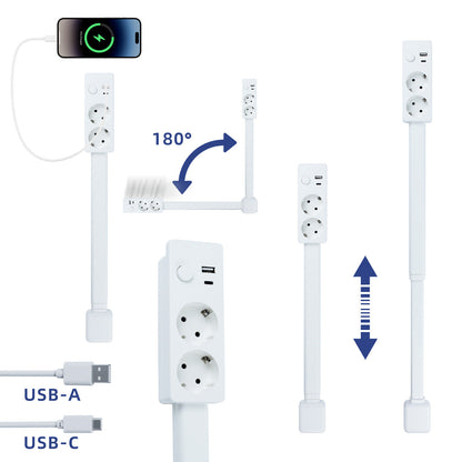Adjustable Outlet Extender with USB Ports – Bring Hidden Wall Outlets Within Easy Reach 🔌