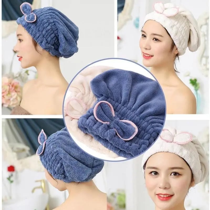 🔥Hot Sale 49% off🌟💆‍♀️ Shiny Light Microfiber Super Absorbent Hair Towel Cap