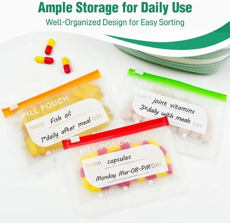 💊Portable Silicone Travel Storage Pouch Set – Food-Grade, Waterproof Pill Pouches