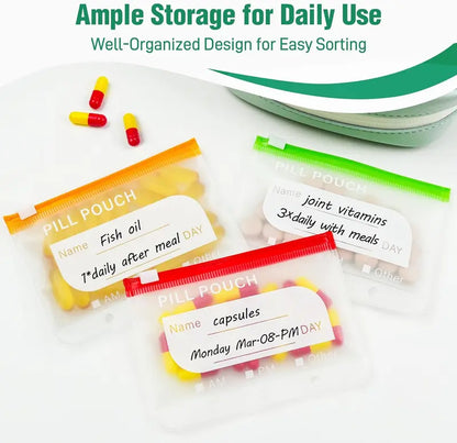 💊Portable Silicone Travel Storage Pouch Set – Food-Grade, Waterproof Pill Pouches