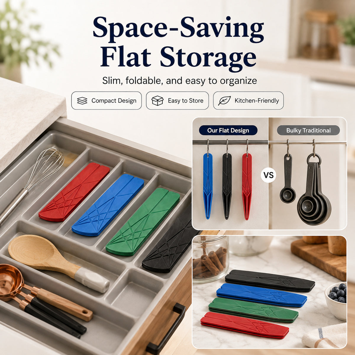 🔥 3-in-1 Space-Saving Foldable Measuring Spoon | Ultimate Kitchen Gadget ✨