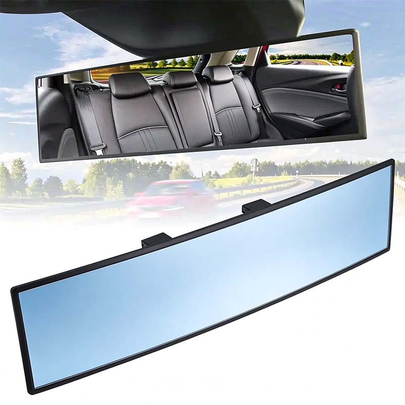 🚗 HD Convex Panoramic Rearview Mirror – 12" Wide-Angle Clip-On Car Mirror