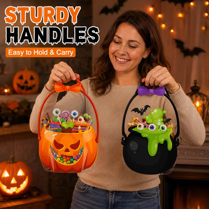 🎃 Halloween Goodie Bags with Handles | Clear Candy & Treat Bags 👻🍬