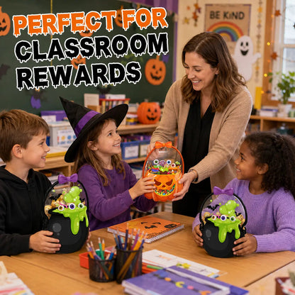 🎃 Halloween Goodie Bags with Handles | Clear Candy & Treat Bags 👻🍬