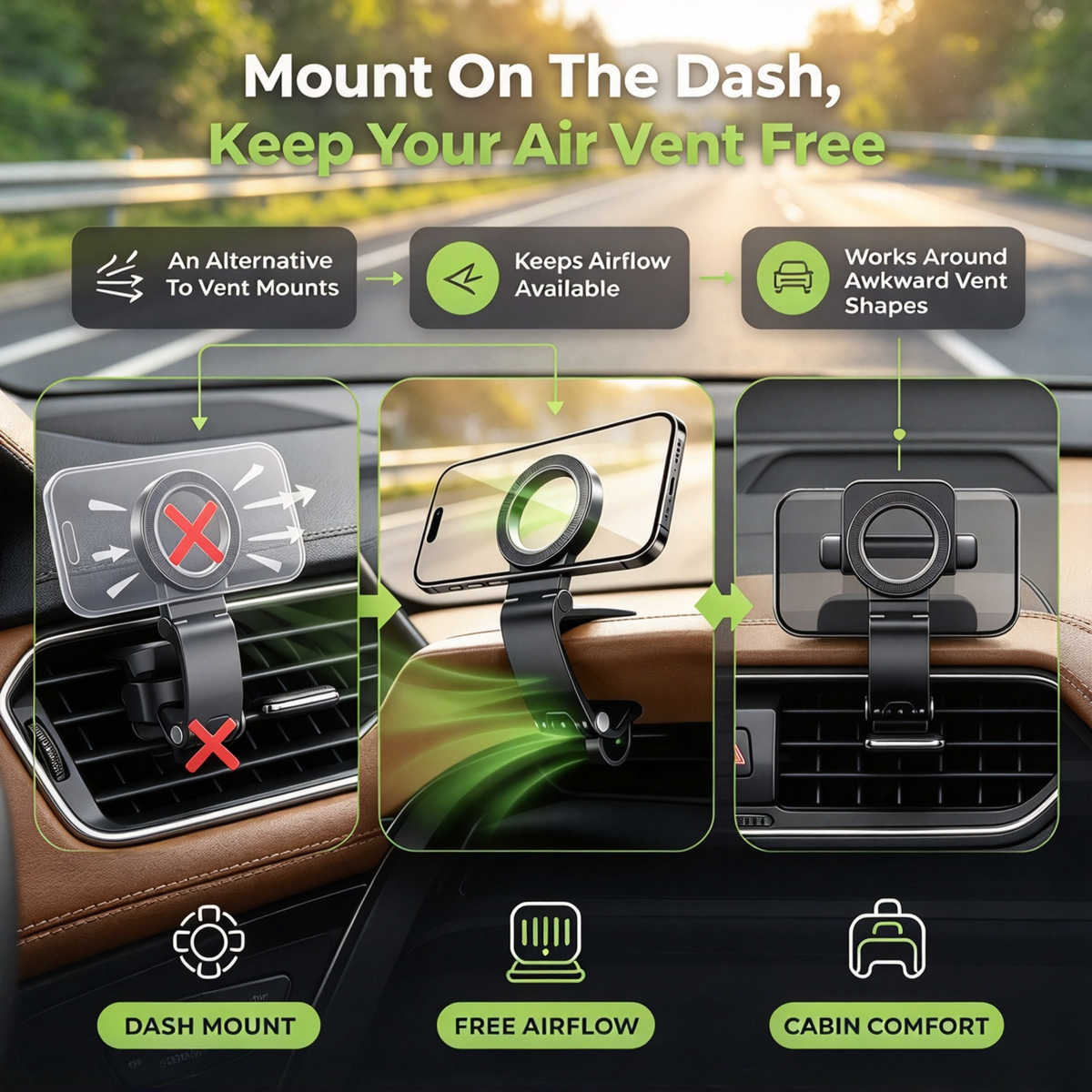 Magnetic Foldable Car Phone Holder