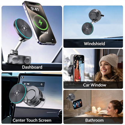🚗Car Center Console Suction Cup Phone Holder - USB-C Car Charger