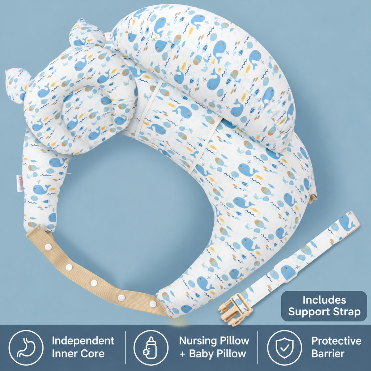 Wearable Nursing Pillow | Ergonomic Feeding Cushion with Adjustable Strap