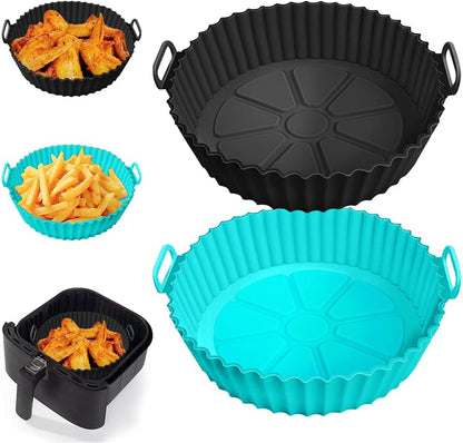 🍟 No More Scrubbing Your Air Fryer! 6-Piece Non-Stick Reusable Silicone Liners Set 🧽✨
