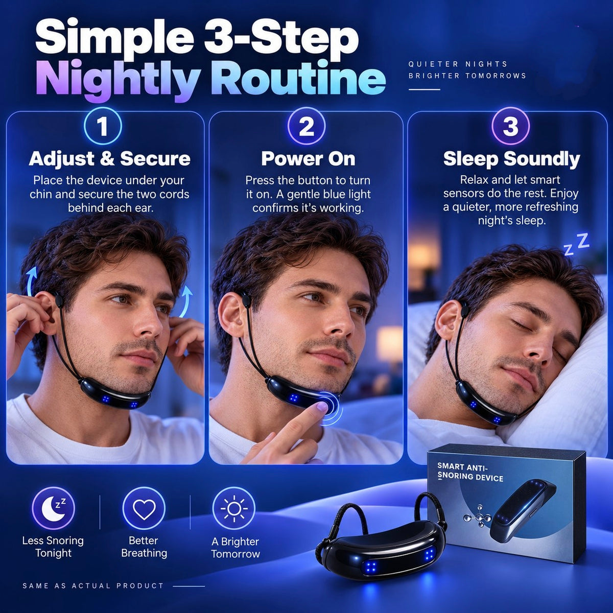 😴 Smart Electric Anti-Snore Device – Automatic Detection for Quiet Deep Sleep! 🌙