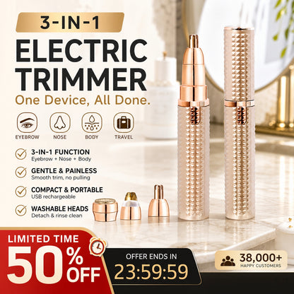 ✨Precision 3-in-1 Electric Facial Hair & Brow Trimmer – Smooth, Gentle & No Redness