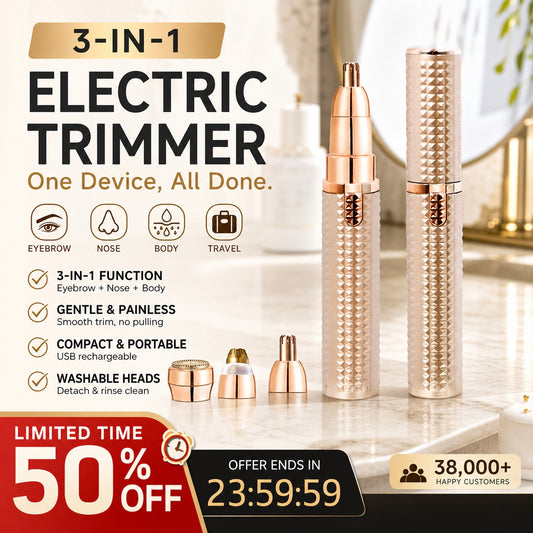 ✨Precision 3-in-1 Electric Facial Hair & Brow Trimmer – Smooth, Gentle & No Redness