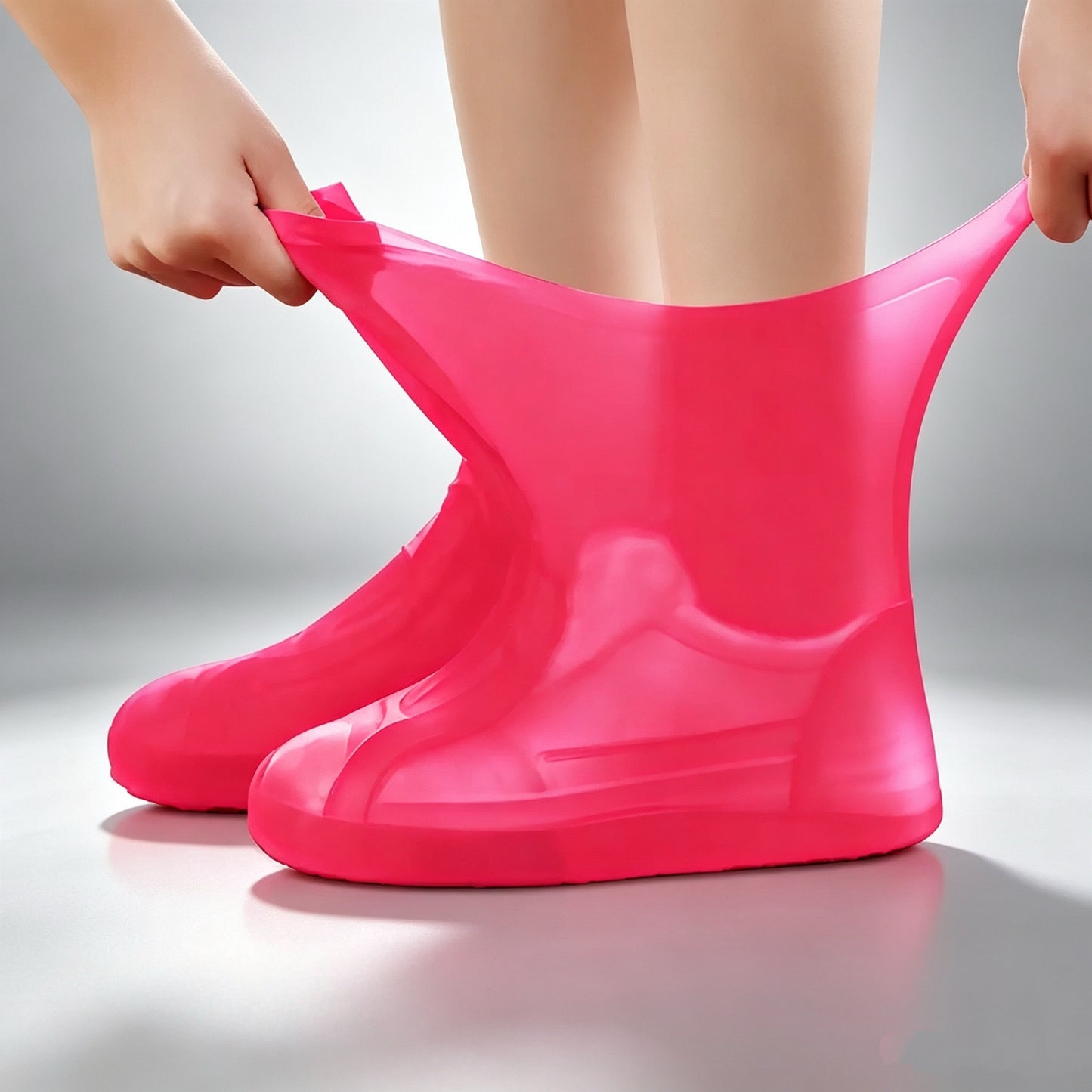Silicone Rainproof Shoe Covers, Waterproof And Wear-Resistant（A Pair）