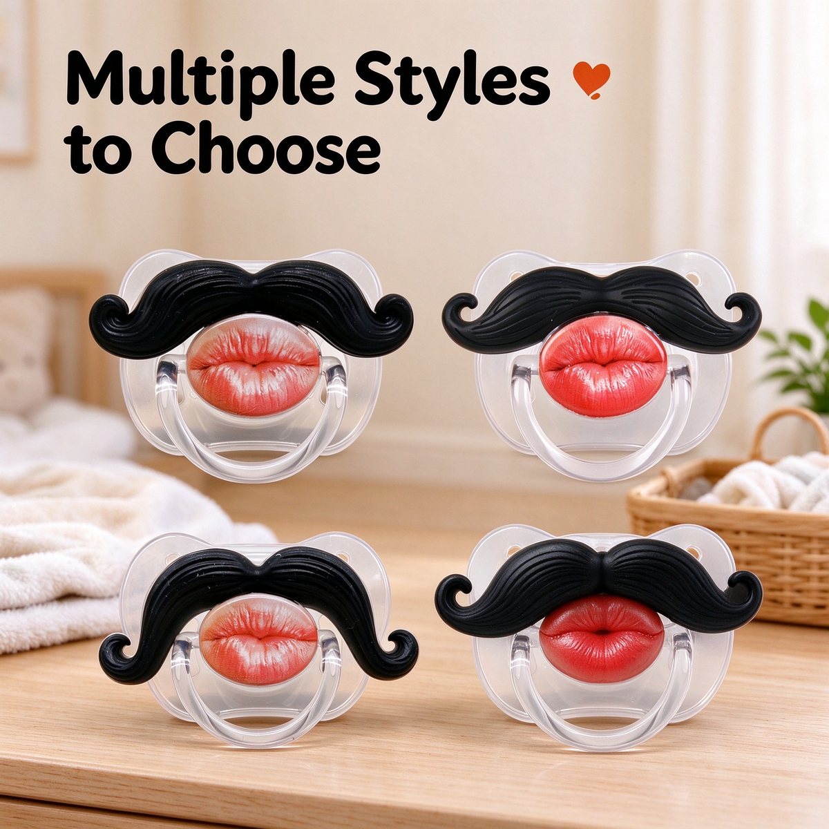 Funny Mustache Baby Pacifier