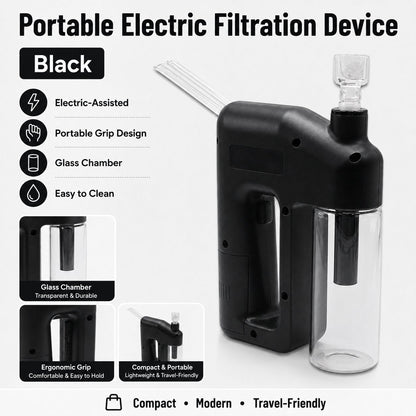 Portable Handheld Electric Filtration Device – Compact Glass Chamber, Electric‑Assisted & Easy‑to‑Clean | Available in 6 Unique Colors
