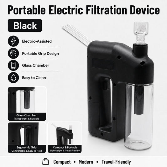 Portable Handheld Electric Filtration Device – Compact Glass Chamber, Electric‑Assisted & Easy‑to‑Clean | Available in 6 Unique Colors