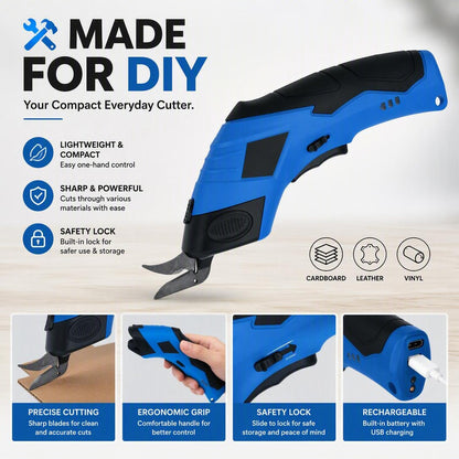 Multi-Purpose Electric Scissors For Cardboard, Fabric, Leather