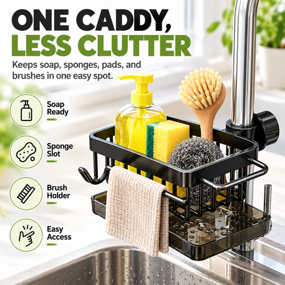 🔩Kitchen Sink Faucet Sponge Holder – Fits Round Pipes 0.7–1.1 Inches in Diameter