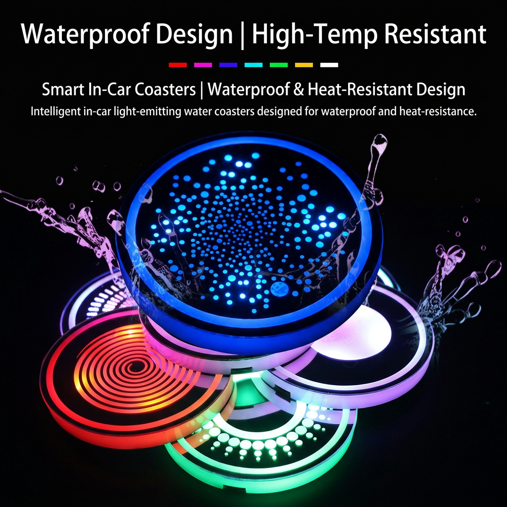 🔋7 Colors Luminous Car Atmosphere Cup Holder Pads